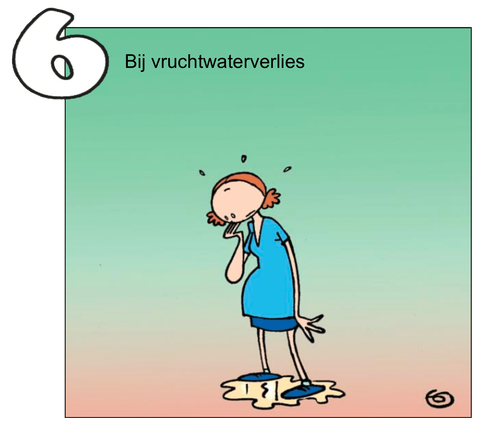 Illustratie: bel bij vruchtwaterverlies